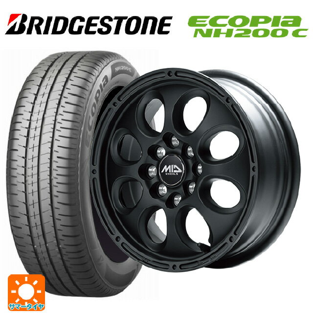 165/65R14 79S ブリヂストン エコピア NH200C 正規品 エムアイディー MIDホイールクロス フルマットブラック 14-5J 国産車用 サマータイヤホイール4本セット