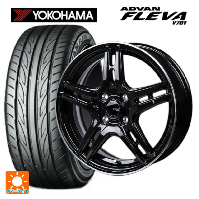 195/55R15 85V ヨコハマ アドバン フレバ V701 正規品 ジャパン三陽 ジェーピースタイル R52 パールブラック/フランジカットポリッシュ 15-5.5J 国産車用 サマータイヤホイール4本セット