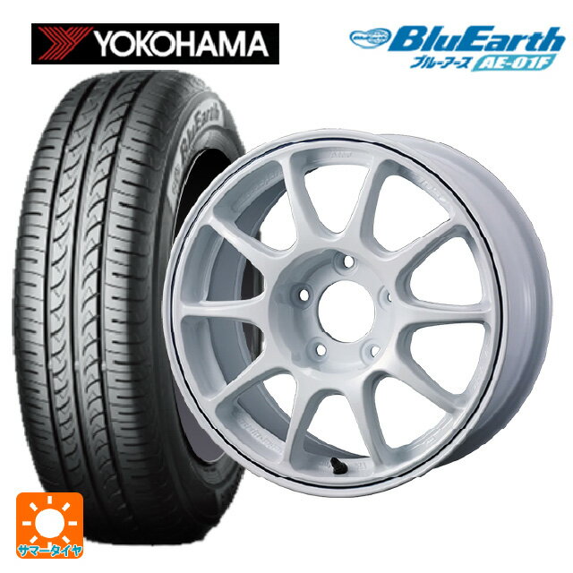 195/65R15 91H ヨコハマ ブルーアース AE01F ウェッズ ウェッズスポーツ TC 105X グラベル WHITE+BLUE LINE 15-6.5J 国産車用 サマータイヤホイール4本セット