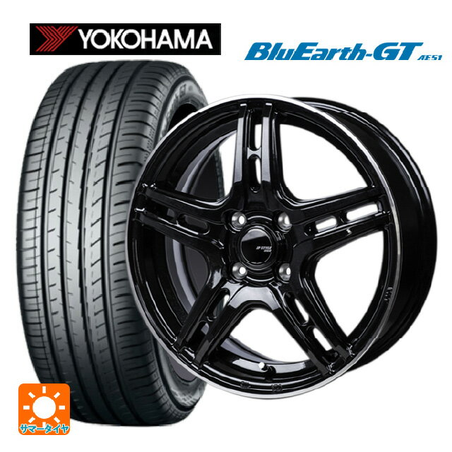 【6/15〜16限定 全品P5倍＆クーポン】165/55R15 75V ヨコハマ ブルーアースGT AE51 # ジャパン三陽 ジェーピースタイル R52 パールブラック/フランジカットポリッシュ 15-4.5J 国産車用 サマータイヤホイール4本セット