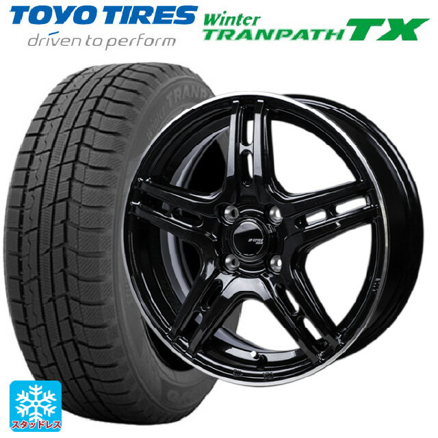 【6/15〜16限定 全品P5倍＆クーポン】165/65R14 79Q トーヨー ウインタートランパス TX ジャパン三陽 ジェーピースタイル R52 パールブラック/フランジカットポリッシュ 14-5J 国産車用 スタッドレスタイヤホイール4本セット