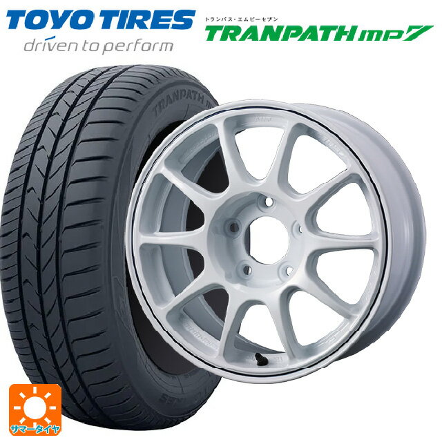 205/65R15 94H トーヨー トランパス MP7 ウェッズ ウェッズスポーツ TC 105X グラベル WHITE+BLUE LINE 15-6.5J 国産車用 サマータイヤホイール4本セット