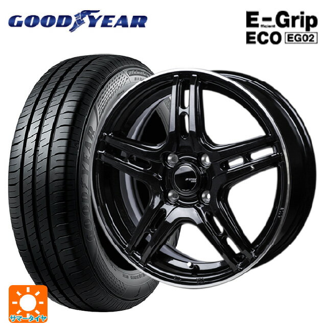 165/55R15 75V グッドイヤー エフィシェントグリップ エコ EG02 ジャパン三陽 ジェーピースタイル R52 パールブラック/フランジカットポリッシュ 15-4.5J 国産車用 サマータイヤホイール4本セット
