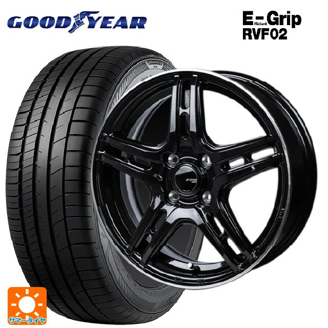 【6/22 20時〜 全品P5倍＆クーポン】155/65R14 75H グッドイヤー エフィシェントグリップ RVF02 ジャパン三陽 ジェーピースタイル R52 パールブラック/フランジカットポリッシュ 14-4.5J 国産車用 サマータイヤホイール4本セット