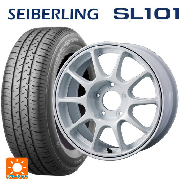 195/65R15 91S セイバーリング セイバーリング SL101(ブリヂストン工場生産） ウェッズ ウェッズスポーツ TC 105X グラベル WHITE+BLUE LINE 15-6.5J 国産車用 サマータイヤホイール4本セット