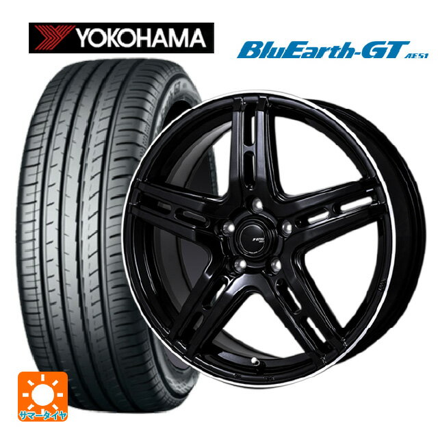 215/60R16 95H ヨコハマ ブルーアースGT AE51 ジャパン三陽 ジェーピースタイル R52 パールブラック/フランジカットポリッシュ 16-6.5J 国産車用 サマータイヤホイール4本セット