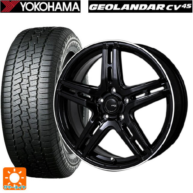 【6/22 20時〜 全品P5倍＆クーポン】215/65R16 98H ヨコハマ ジオランダー CV G058 正規品 ジャパン三陽 ジェーピースタイル R52 パールブラック/フランジカットポリッシュ 16-6.5J 国産車用 サマータイヤホイール4本セット