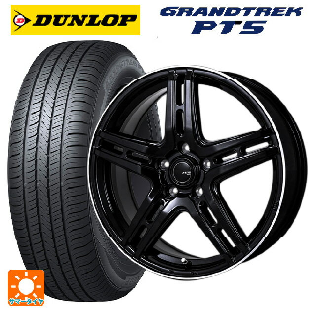 【6/22 20時〜 全品P5倍＆クーポン】215/65R16 98H ダンロップ グラントレックPT5 ジャパン三陽 ジェーピースタイル R52 パールブラック/フランジカットポリッシュ 16-6.5J 国産車用 サマータイヤホイール4本セット
