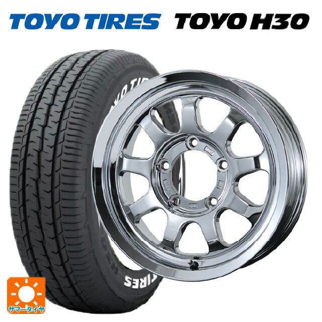 スズキ ジムニーシエラ(74系)用 195/80R15 107/105N トーヨー H30 ホワイトレター トピー ブロウズ ロブナイン # Chrome 新品サマータイヤホイール 5本セット