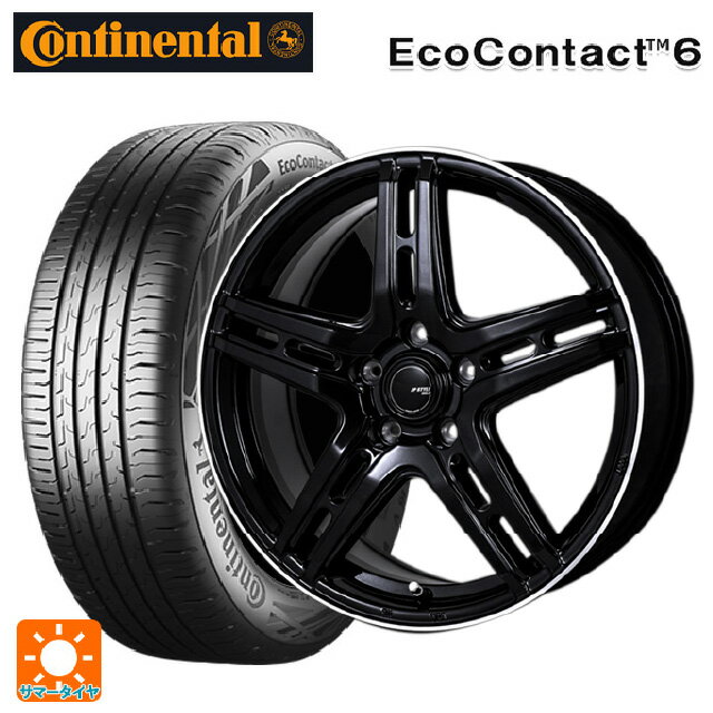 【6/20限定 全品P5倍＆クーポン】205/60R16 96H XL コンチネンタル エココンタクト 6 正規品 ジャパン三陽 ジェーピースタイル R52 パールブラック/フランジカットポリッシュ 16-6.5J 国産車用 サマータイヤホイール4本セット