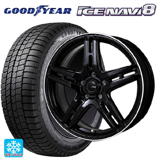 215/65R16 98Q グッドイヤー アイスナビ8 # ジャパン三陽 ジェーピースタイル R52 パールブラック/フランジカットポリッシュ 16-6.5J 国産車用 スタッドレスタイヤホイール4本セット