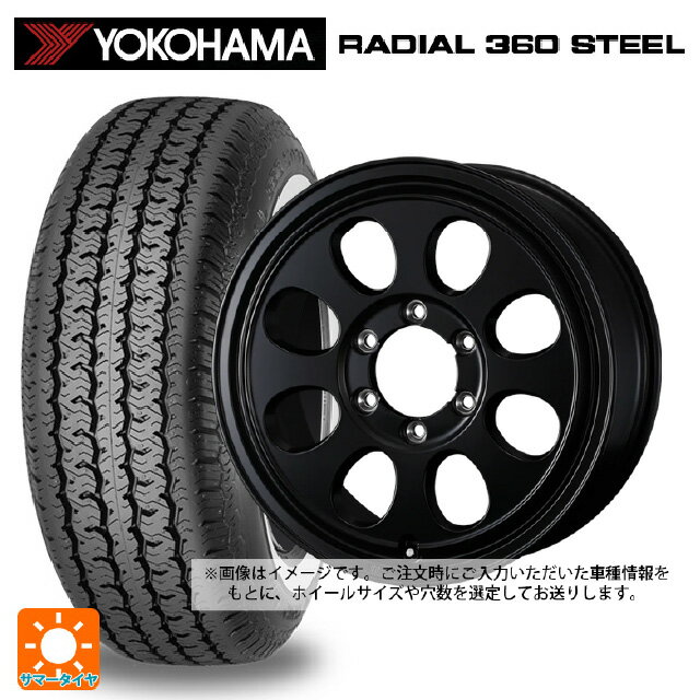 スズキ ジムニーノマド(JC74W)用 195/80R15 108/106S ヨコハマ ラディアル360スチール ホワイトリボン ウェッズ ジムライン タイプ2 MBK 新品サマータイヤホイール 4本セット