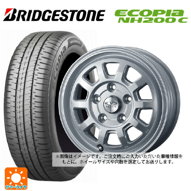【6/22 20時〜 全品P5倍＆クーポン】155/65R13 73S ブリヂストン エコピア NH200C 正規品 ウェッズ ヴィセンテ06NE SIL 13-4J 国産車用 サマータイヤホイール4本セット