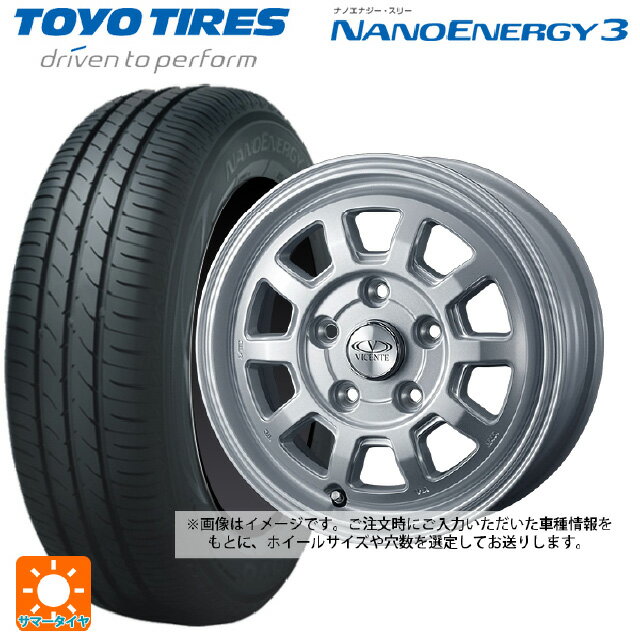 【6/20限定 全品P5倍＆クーポン】155/65R13 73S トーヨー ナノエナジー3 ウェッズ ヴィセンテ06NE SIL 13-4J 国産車用 サマータイヤホイール4本セット