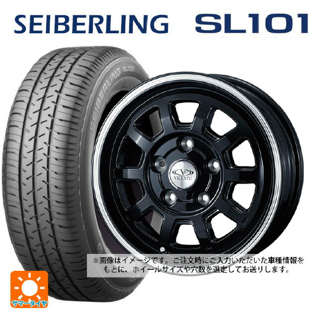 【6/22 20時〜 全品P5倍＆クーポン】145/80R13 75S セイバーリング セイバーリング SL101(ブリヂストン工場生産） ウェッズ ヴィセンテ06NE BP 13-4J 国産車用 サマータイヤホイール4本セット