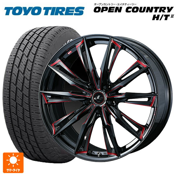 【6/22 20時〜 全品P5倍＆クーポン】225/60R18 100H トーヨー オープンカントリー HT2 ホワイトレター ウェッズ レオニス GX BK/SC(RED) 18-7J 国産車用 サマータイヤホイール4本セット