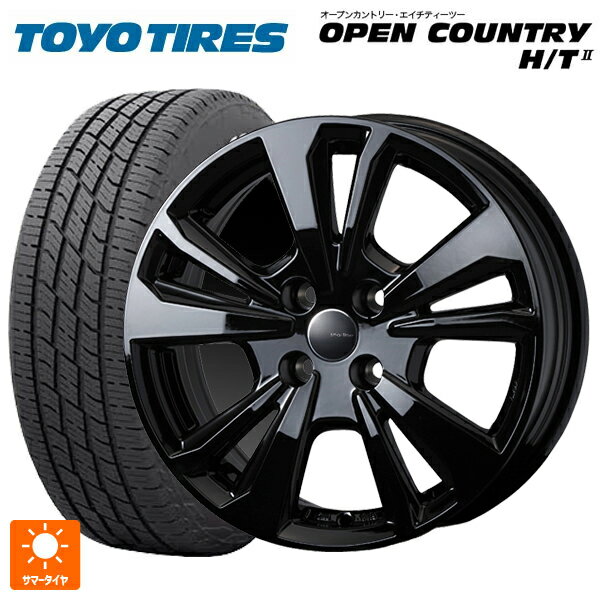 フィアット 500e(FA1系)用 185/65R15 88H トーヨー オープンカントリー HT2 ホワイトレター # ティーエーエス スマートライン 365 ブラック 新品サマータイヤホイール 4本セット
