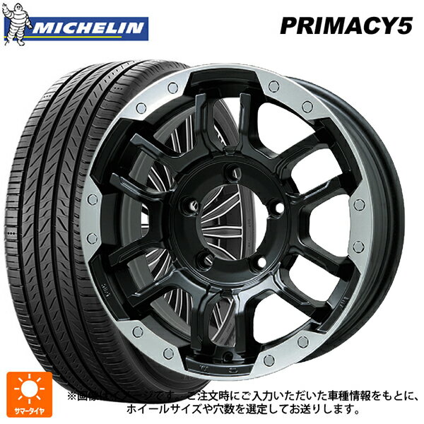 【6/22 20時〜 全品P5倍＆クーポン】215/65R16 102V XL ミシュラン プライマシー5 正規品 ビックウェイ ビーラグナス エフアールディー マットブラック/ブラッククリア 16-6.5J 国産車用 サマータイヤホイール4本セット