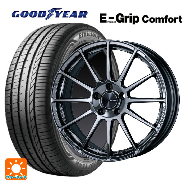 【6/15〜16限定 全品P5倍＆クーポン】235/45R18 94W グッドイヤー エフィシェントグリップ コンフォート エンケイ パフォーマンスライン PF03 SBK 18-7.5J 国産車用 サマータイヤホイール4本セット
