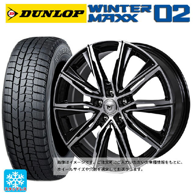 【6/11 1:59迄 全品ポイント5倍】215/65R16 98Q ダンロップ ウィンターマックス 02(WM02) ジャパン三陽 ジェイピースタイル エムジェイクロス ブラックメタリックポリッシュ 16-6.5J 国産車用 スタッドレスタイヤホイール4本セット
