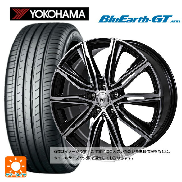 【6/22 20時〜 全品P5倍＆クーポン】2022年製 215/60R16 95H ヨコハマ ブルーアース RV02(数量限定) ジャパン三陽 ジェイピースタイル エムジェイクロス ブラックメタリックポリッシュ 16-6.5J 国産車用 サマータイヤホイール4本セット