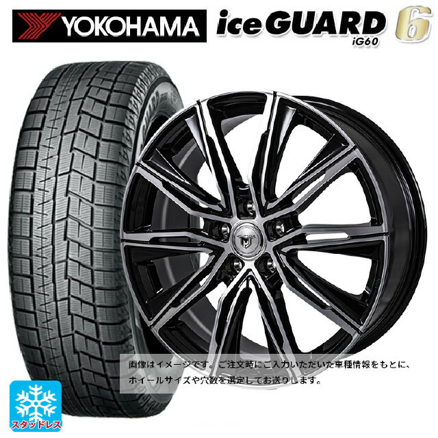 2024年製 215/65R16 98Q ヨコハマ アイスガード6(IG60) # ジャパン三陽 ジェイピースタイル エムジェイクロス ブラックメタリックポリッシュ 16-6.5J 国産車用 スタッドレスタイヤホイール4本セット