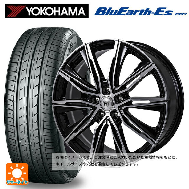【6/15〜16限定 全品P5倍＆クーポン】215/45R18 93W ヨコハマ ブルーアースEs ES32 ジャパン三陽 ジェイピースタイル エムジェイクロス ブラックメタリックポリッシュ 18-7.5J 国産車用 サマータイヤホイール4本セット