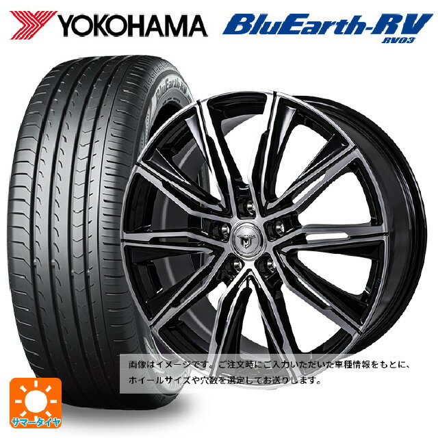 【6/11 1:59迄 全品ポイント5倍】215/45R17 91W XL ヨコハマ ブルーアース RV03 ジャパン三陽 ジェイピースタイル エムジェイクロス ブラックメタリックポリッシュ 17-7J 国産車用 サマータイヤホイール4本セット