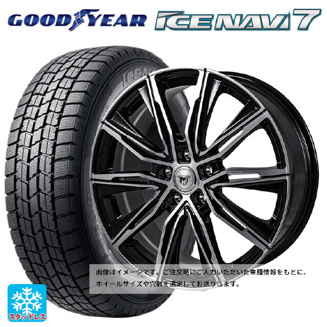 【6/15〜16限定 全品P5倍＆クーポン】2024年製 215/60R17 96Q グッドイヤー アイスナビ7(数量限定) ジャパン三陽 ジェイピースタイル エムジェイクロス ブラックメタリックポリッシュ 17-7J 国産車用 スタッドレスタイヤホイール4本セット