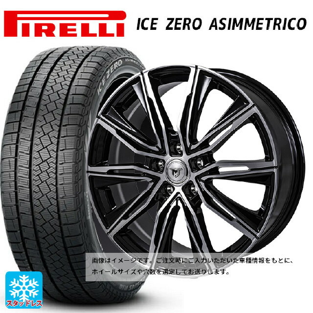 215/65R16 98T ピレリ アイスゼロ アシンメトリコ 正規品 ジャパン三陽 ジェイピースタイル エムジェイクロス ブラックメタリックポリッシュ 16-6.5J 国産車用 スタッドレスタイヤホイール4本セット