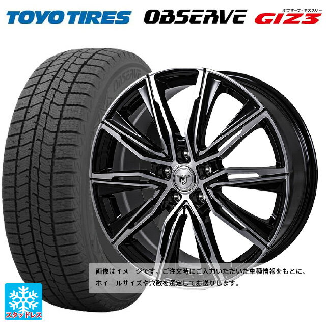 225/45R18 91Q トーヨー オブザーブ ガリットギズ3 ジャパン三陽 ジェイピースタイル エムジェイクロス ブラックメタリックポリッシュ 18-7.5J 国産車用 スタッドレスタイヤホイール4本セット