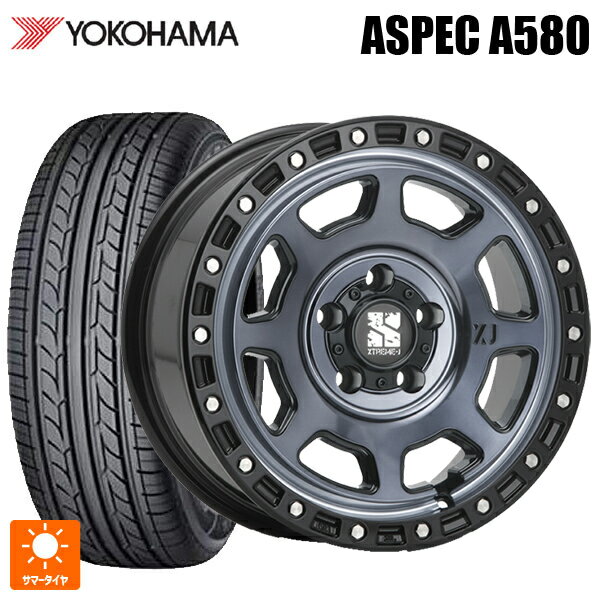 2022年製 175/65R14 82H ヨコハマ A580 エムエルジェイ エクストリームJ XJ07 Gloss Blk. M. Indigo 14-5J 国産車用 サマータイヤホイール4本セット