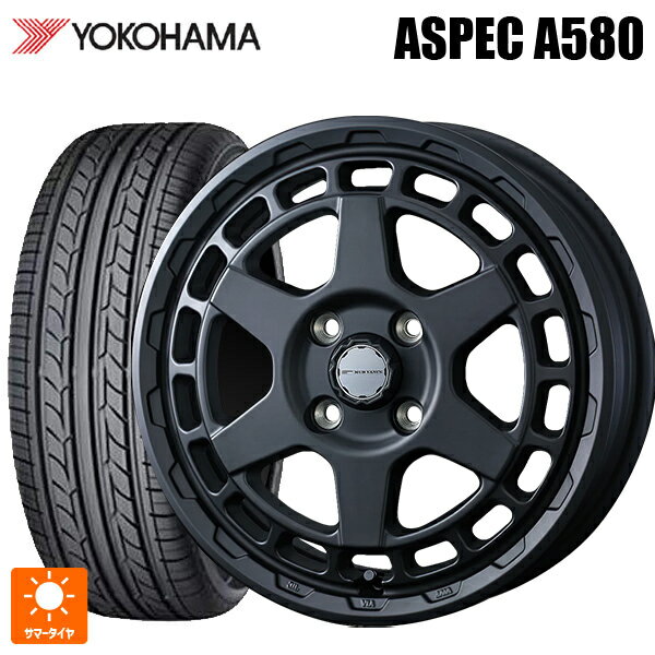 2022年製 175/65R14 82H ヨコハマ A580 ウェッズ マッドヴァンス X タイプS フルマットブラック 14-5J 国産車用 サマータイヤホイール4本セット
