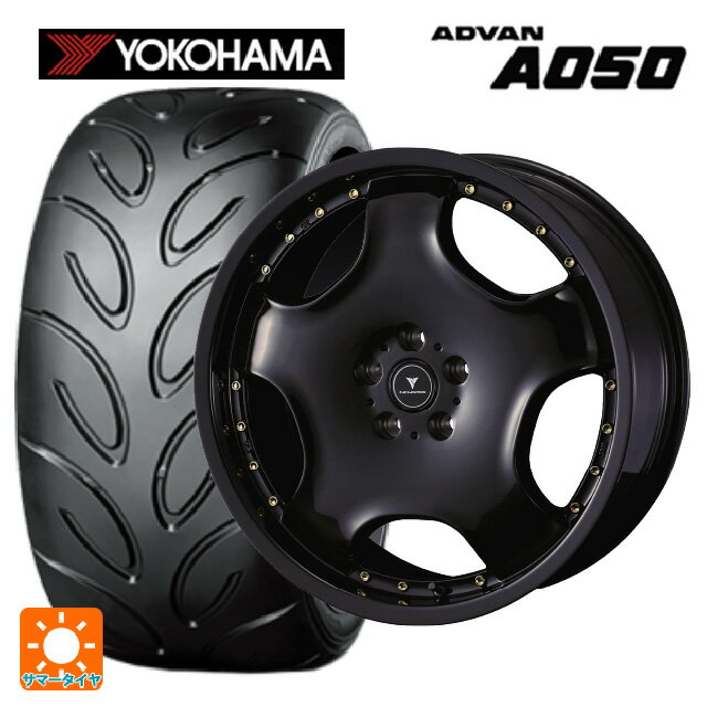 225/40R18 88W ヨコハマ アドバン A050 コンパウンド M 正規品 ウェッズ アセット D1 ブラック/ゴールドピアス 18-7J 国産車用 サマータイヤホイール4本セット