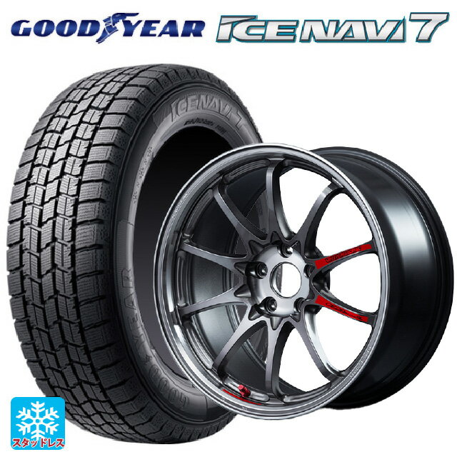 225/45R18 91Q グッドイヤー アイスナビ7(数量限定) # レイズ ボルクレーシング CE28N プラス SL PG 18-7.5J 国産車用 スタッドレスタイヤホイール4本セット