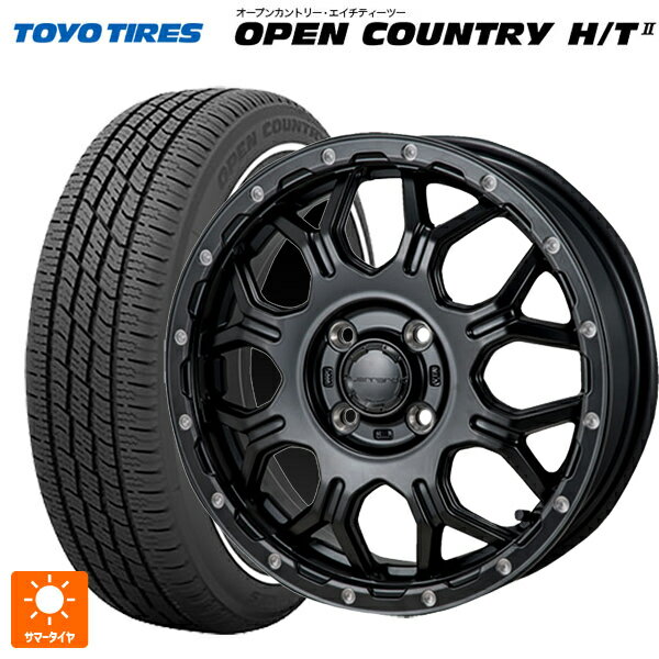 【6/15〜16限定 全品P5倍＆クーポン】155/65R14 75H トーヨー オープンカントリー HT2 ホワイトリボン ジャパン三陽 ハイブロック ジェラード サテンBK/リーミング 14-4.5J 国産車用 サマータイヤホイール4本セット