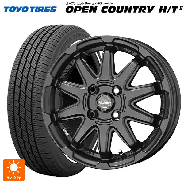 【6/22 20時〜 全品P5倍＆クーポン】155/65R14 75H トーヨー オープンカントリー HT2 ホワイトリボン 共豊 サーキュラー C10S マットブラック 14-4.5J 国産車用 サマータイヤホイール4本セット