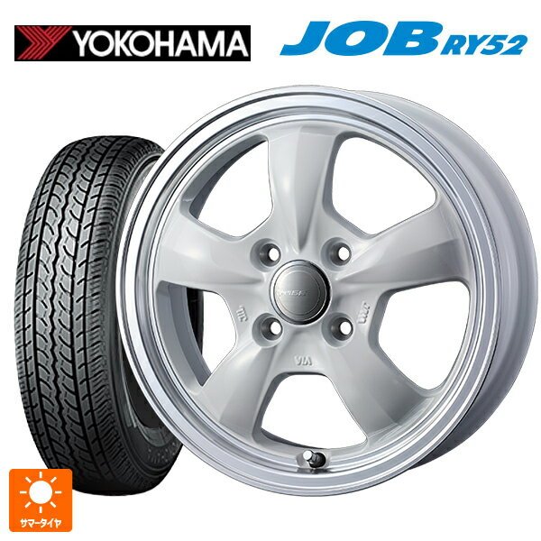 145R12 6PR ヨコハマ ジョブ RY52 ウェッズ グラフト 5S ホワイトリムポリッシュ 12-4J 国産車用 サマータイヤホイール4本セット