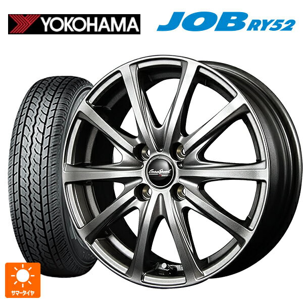 145R12 6PR ヨコハマ ジョブ RY52 エムアイディー MIDホイール V25 メタリックグレー 12-4J 国産車用 サマータイヤホイール4本セット