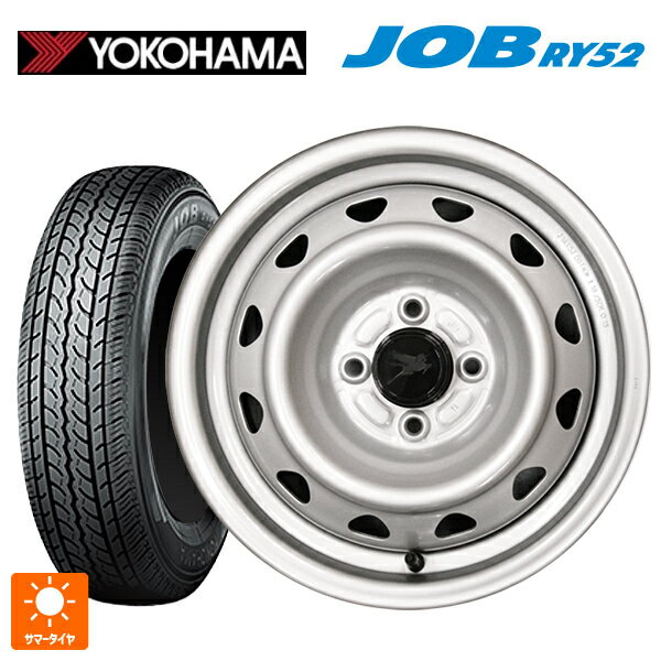 【6/15〜16限定 全品P5倍＆クーポン】145R12 6PR ヨコハマ ジョブ RY52 ウェッズ キャロウィン PK355S スチール(シルバー) 12-3.5J 国産車用 サマータイヤホイール4本セット
