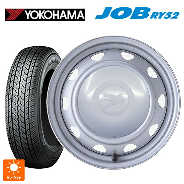 145R12 6PR ヨコハマ ジョブ RY52 ウェッズ キャロウィン PK351F # スチール(シルバー) 12-3.5J 国産車用 サマータイヤホイール4本セット