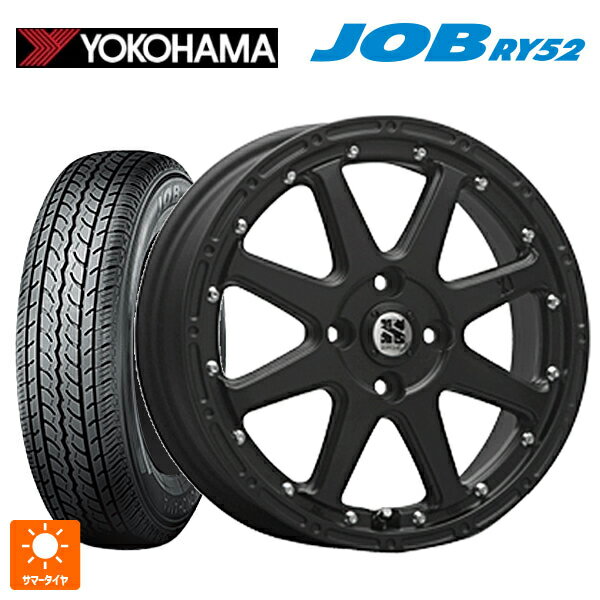 145R12 6PR ヨコハマ ジョブ RY52 エムエルジェイ エクストリームJ Flat Black 12-4J 国産車用 サマータイヤホイール4本セット