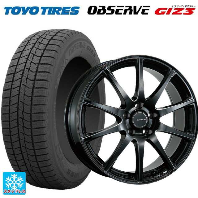 215/45R17 87Q トーヨー オブザーブ ガリットギズ3 ブリヂストン エコフォルム CRS23 B/MN 17-7J 国産車用 スタッドレスタイヤホイール4本セット