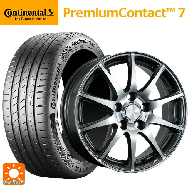 215/50R17 95Y XL コンチネンタル プレミアムコンタクト 7 正規品 ブリヂストン エコフォルム CRS23 GM/N 17-7J 国産車用 サマータイヤホイール4本セットのサムネイル