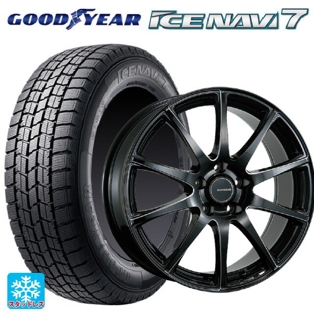 2025年製 195/65R15 91Q グッドイヤー アイスナビ7(数量限定) # ブリヂストン エコフォルム CRS23 B/MN 15-6J 国産車用 スタッドレスタイヤホイール4本セット