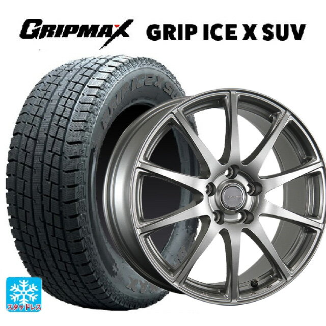 225/60R18 104H XL グリップマックス グリップアイスX SUV ブラックレター # ブリヂストン エコフォルム SE23 GS 18-7J 国産車用 スタッドレスタイヤホイール4本セット