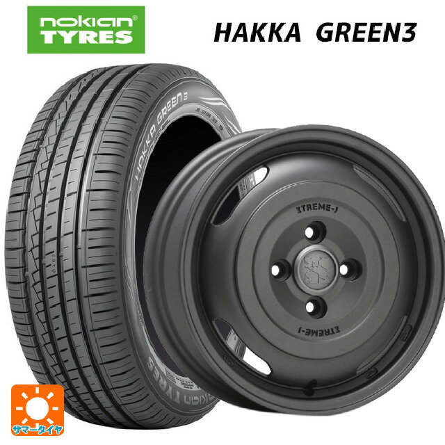 165/70R14 81T ノキアン ハッカ グリーン3 エムエルジェイ エクストリームJ ★ジャーニー★ ガンブラック 14-5J 国産車用 サマータイヤホイール4本セット