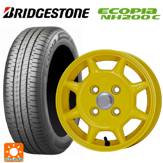 2025年製 155/65R14 75H ブリヂストン エコピア NH200C 正規品 エンケイ サム タフ イエロー 14-4.5J 国産車用 サマータイヤホイール4本セット
