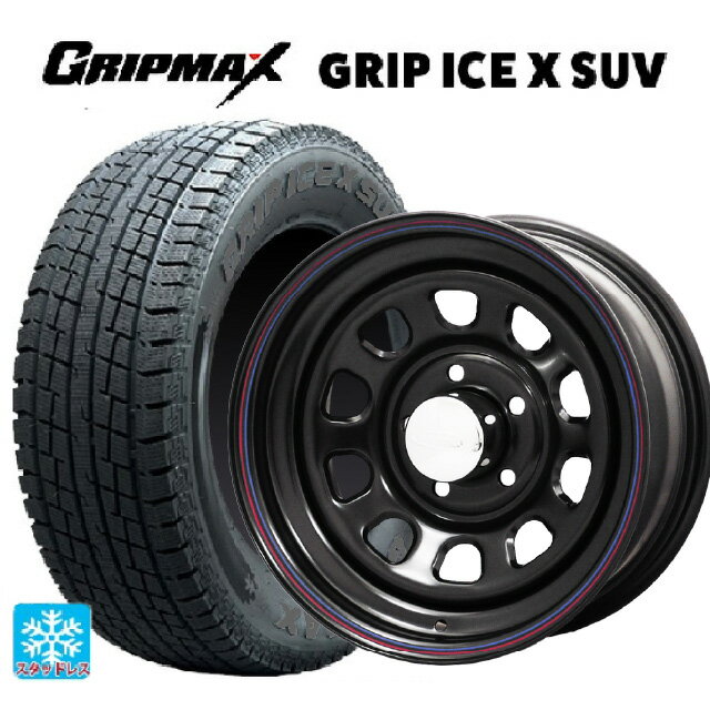 在庫有 スズキ ジムニーシエラ(74系)用 195/80R15 107/105N グリップマックス グリップアイスX SUV ブラックレター # ジャパン三陽 デイトナズ デザイン ブラック(レッド/ブルーライン) 新品スタッドレスタイヤホイール 4本セット