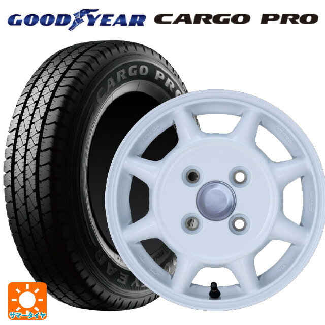 145/80R12 80/78N グッドイヤー カーゴプロ エンケイ サム タフ ホワイト 12-4J 国産車用 サマータイヤホイール4本セット